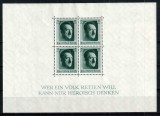 Germania Reich 1937, Mi #646 = Bl 7, Ziua de nastere a lui Adolf Hitler, MNH, cota 70 &euro;!