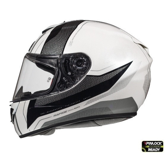 Casca integrala pentru scuter - motocicleta MT Rapide Duel D7 argintiu/alb/negru lucios (fibra sticla) XXL (63/64cm)