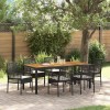 VidaXL Set de masă pentru grădină 7 pcs Negru Rattan poli 3334905