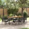 vidaXL Set de masă pentru grădină 7 pcs Negru Rattan poli 3334905