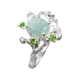 Cumpara ieftin Inel argint 925 cu smarald si crom-diopsid, 6.75