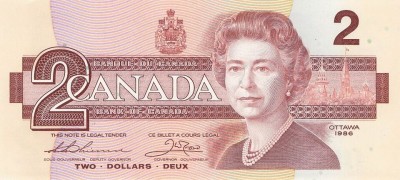 Bancnota Canada 2 Dolari 1986 - P94b UNC ( vezi descriere ) foto
