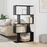 VidaXL Dulap pentru cărți Negru 70 x 24 x 129 cm Lemn compozit