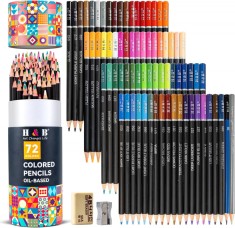 Set 72 creioane colorate si 2 carti de colorat, pentru desen si desenat schite