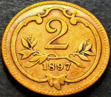 Moneda istorica 2 HELLER - AUSTRIA / AUSTRO - UNGARIA, anul 1897 * cod 508