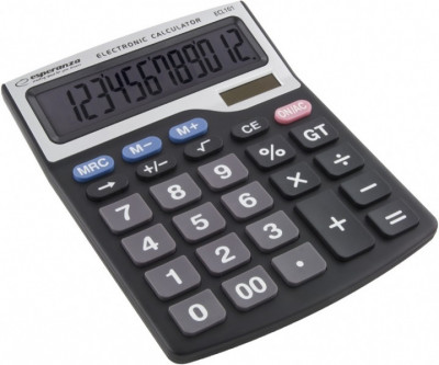Calculator electronic de birou, solar, 12 digits, Esperanza Tales foto