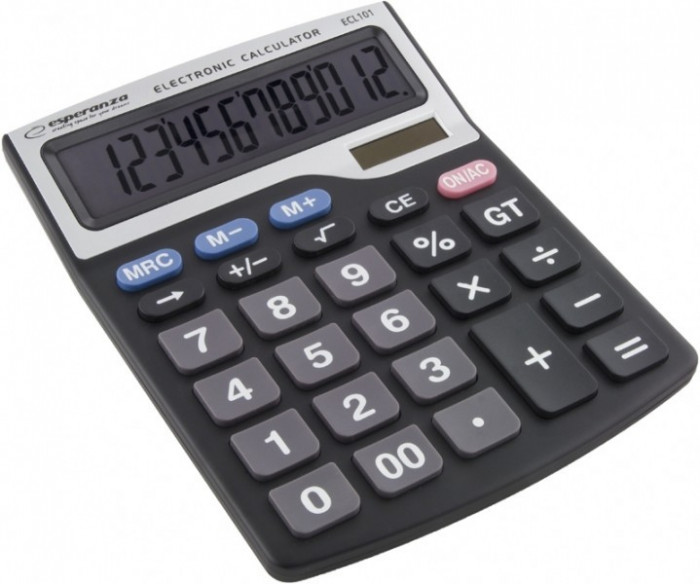 Calculator electronic de birou, solar, 12 digits, Esperanza Tales