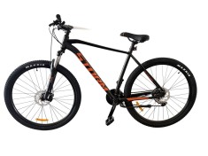 Bicicleta MTB Storm Shark Man 1.0, 29 Inch, Cadru 21, Frane pe Disc, Negru Mat Portocaliu