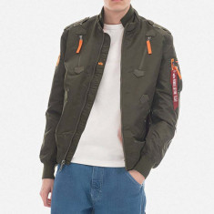 Alpha Industries geacă bomber Kurtka Alpha Industries Falcon II 156109 257 bărbați, culoarea verde, de tranziție 156109.257-green