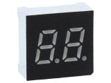 Afișaj LED 7 segmente 7,62mm 0,3 Nr.car: 2 verde 200mcd