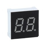 Afișaj LED 7 segmente 7,62mm 0,3 Nr.car: 2 verde 200mcd