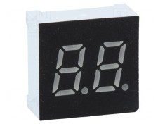 Afișaj LED 7 segmente 7,62mm 0,3 Nr.car: 2 verde 200mcd