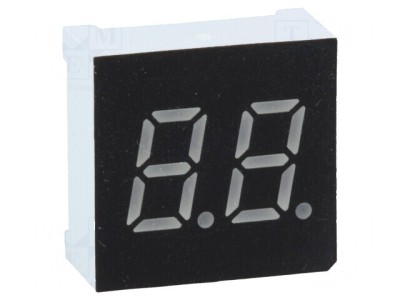 Afișaj LED 7 segmente 7,62mm 0,3 Nr.car: 2 verde 200mcd foto