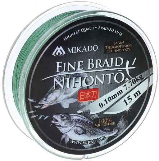 Fir Textil Mikado Nihonto Fine Braid, Green, 0.10mm, 7.7kg, 15m