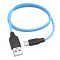 Cablu Date si Incarcare USB la USB Type-C HOCO Fluorescent X21 Plus, 1 m, Bleu