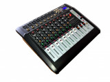 Consola DJ Bluetooth, Mixer audio amplificat 8 canale 2x400W, USB, Display