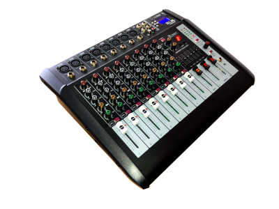 Consola DJ Bluetooth, Mixer audio amplificat 8 canale 2x400W, USB, Display foto