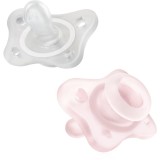 Chicco Physio Forma Mini Soft 0-2m suzetă 0-2m Pink/Transparent 2 buc