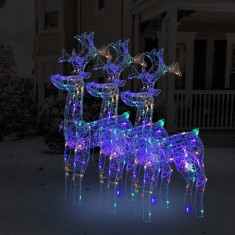 vidaXL Decorațiuni reni de Crăciun, 3 buc., 60x16x100 cm, acril 3154340