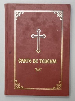 CARTE DE TEDEUM , TIPARITA ..CU BINECUVANTAREA PREA FERICITULUI JUSTINIAN , PATRIARHUL B.O.R. , 1973 foto
