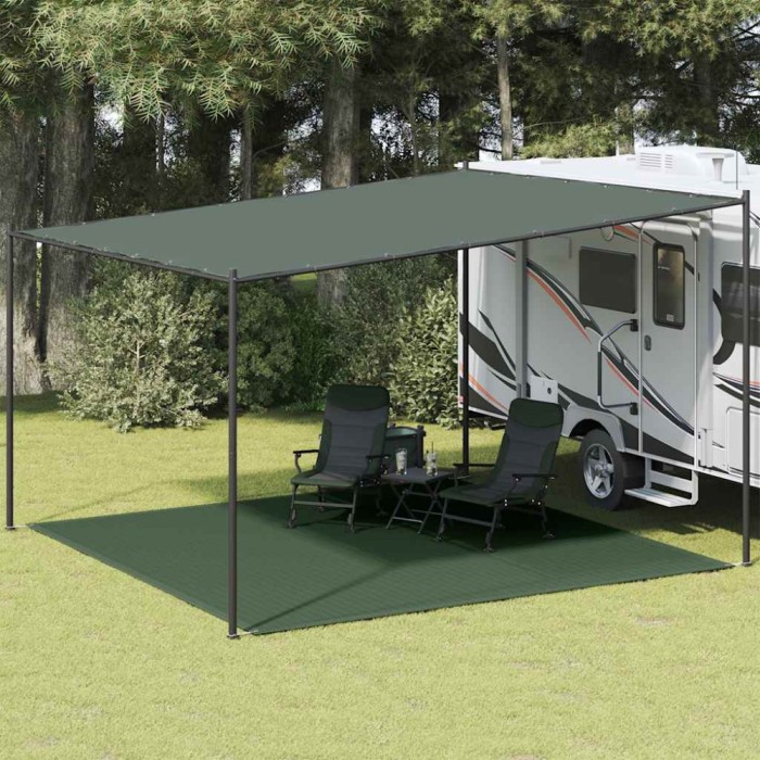 vidaXL Covor pentru cort, verde &icirc;nchis, 400x400 cm, HDPE 310711