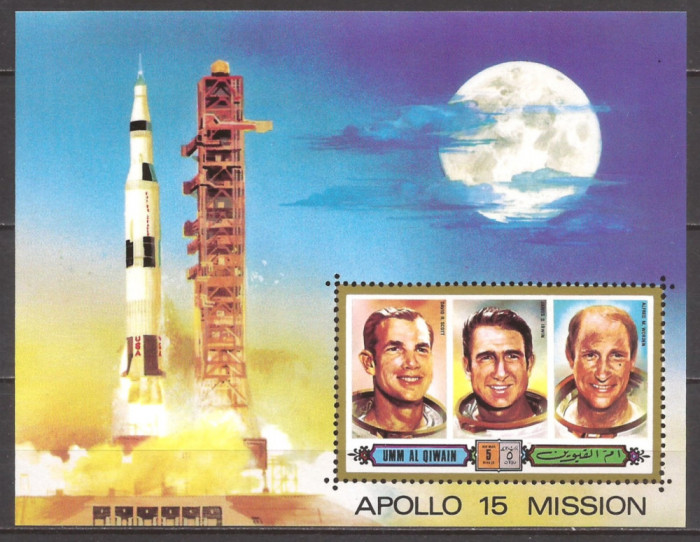 UMM AL QIWAIN 1972 COSMOS APOLLO 15 ( colita nedantelata) MNH