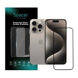 FOLIE STICLA Spacer pentru Iphone 15 Pro, grosime 0.3mm, acoperire totala ecran, strat special anti-ulei si anti-amprenta, Tempered Glass, sticla 9D,