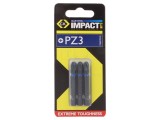 Capăt de șurubelniță C.K Pozidriv PZ3, 50mm, Set 3 buc, Prindere 1/4, Oțel, Torsion
