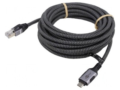 Cablu USB 3.1 RJ45 USB C 10m Negru Gri foto