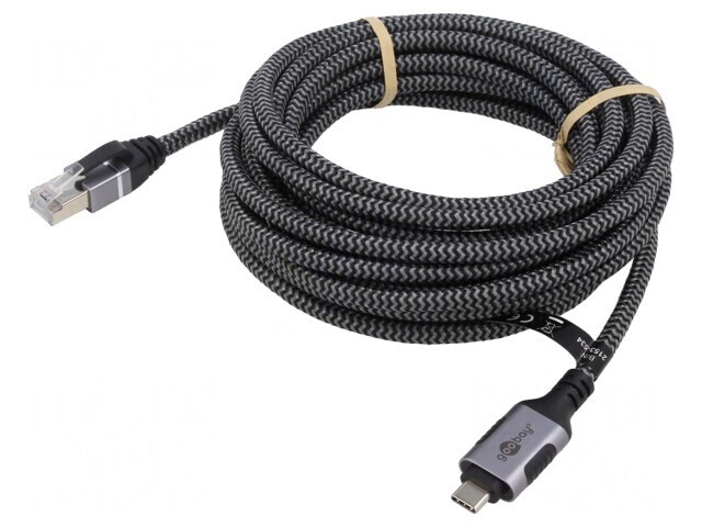 Cablu USB 3.1 RJ45 USB C 10m Negru Gri