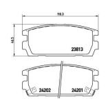 Placute frana Hyundai Terracan (Hp) 02.01-03.08, Terracan (Hp) 06.01-03.08, Spate, BREMBO