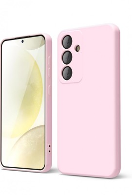 Huse silicon protectie camera cu microfibra pentru Samsung S24 Roz foto