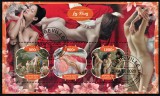 Timbre Gabon 2020 - Arta Nuduri, Set Complet Colita + Bloc, Colectie Straine, Posta, Filatelie, Tema Arta Nud, Set Timbre Gabon