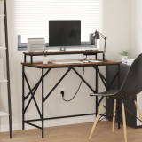 vidaXL Birou Stejar afumat 100 x 50 x 86.5 cm Lemn compozit
