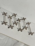 SET 6 SUPORTURI TACAMURI - Knife Rests - Placate cu argint - Capete in X - Vintage !