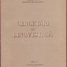 HST 201SP Cercetări de lingvistică 1958 anul III Academia RPR filiala Cluj