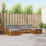 vidaXL Seturi de canapele cu pernă 6 pcs Gri natural și deschis 3373896