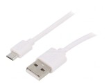 Cablu USB 2.0 A la Micro B 2m Alb, Goobay