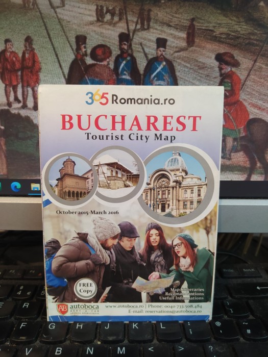 Bucharest București Tourist City Map, hartă &icirc;n engleză, 365 Romania.ro, 2015 109