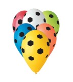 Set 5 baloane latex model minge de fotbal multicolor 30 cm, Godan