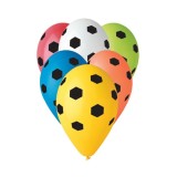 Set 5 baloane latex model minge de fotbal multicolor 30 cm