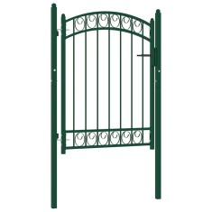 vidaXL Poartă de gard cu arcadă, verde, 100x125 cm, oțel 146364
