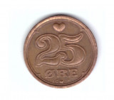 Moneda Danemarca 25 ore 1994, stare foarte buna, curata, Europa, Bronz