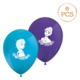 Set Baloane Party, Disney Frozen, Albastru și Mov, 28 cm, 8 Bucăți, Oem