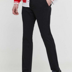 Tommy Jeans pantaloni bărbați, culoarea negru, mulată DM0DM19166