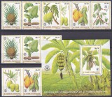 DB1 Flora Fructe 1981 Sao Tome &amp; Principe 6 v. x 2 ( dt. + ndt ) + SS MNH, Nestampilat