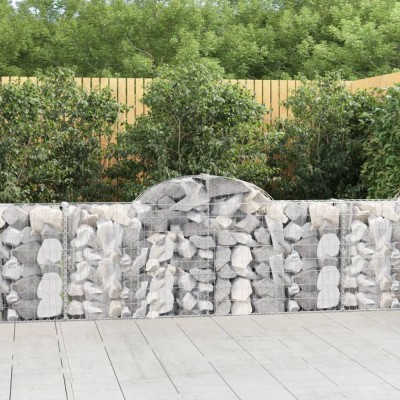 vidaXL Coșuri gabion arcuite 8 buc, 200x30x80/100cm, fier galvanizat 3146095 foto