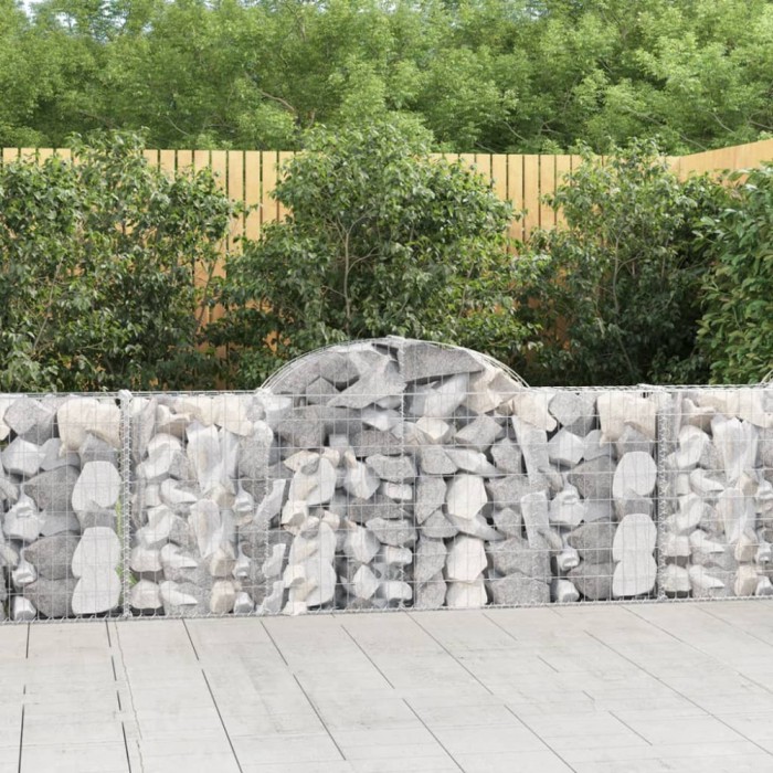 vidaXL Coșuri gabion arcuite 8 buc, 200x30x80/100cm, fier galvanizat 3146095