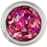 Hexagoane decorative - efect holografic, roz, INGINAILS