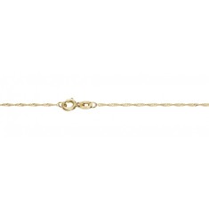 Lant din Aur 14K, lungime 45 cm, model Singapore 1 mm, inchidere cu Spring Ring